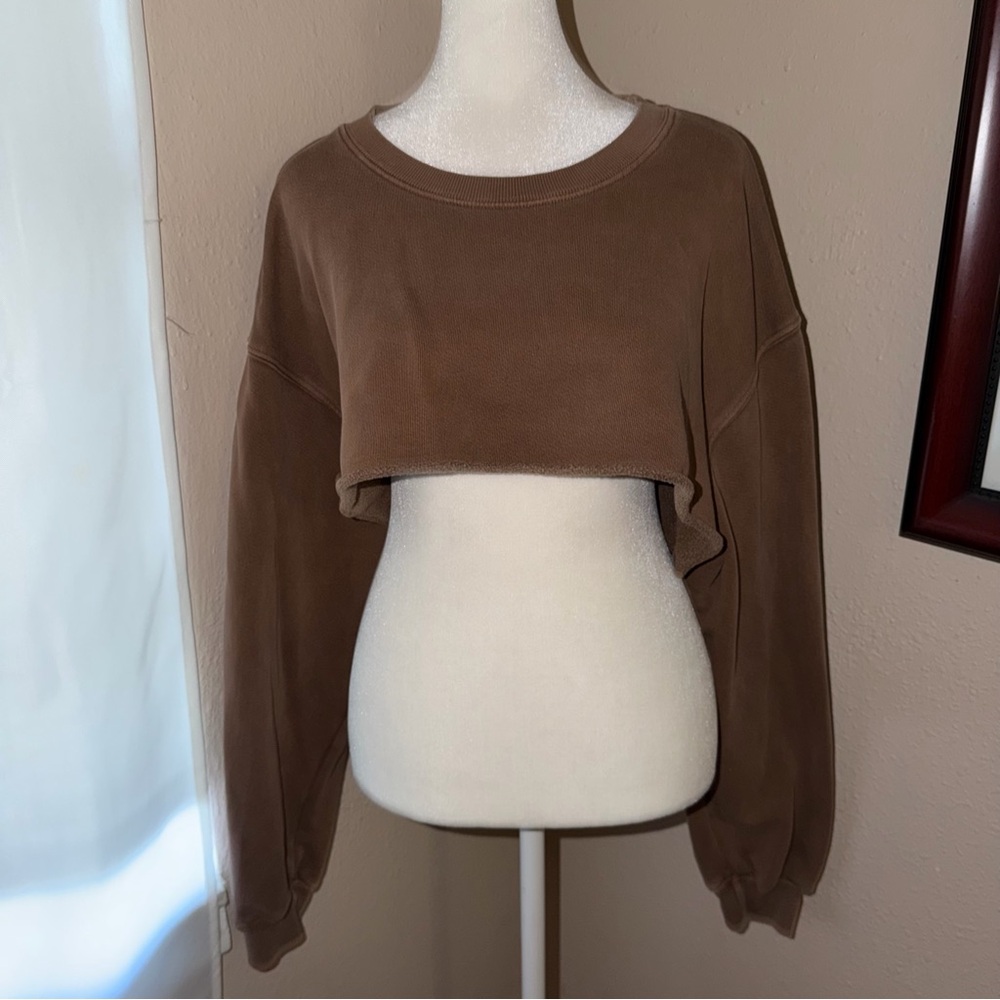 Joah Brown Cropped Sweatshirt